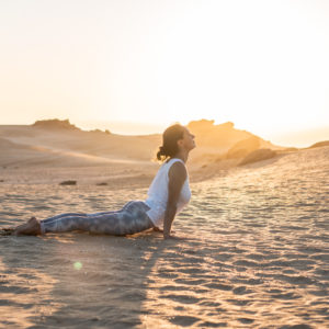 yoga sandra dunes blue mind morocco