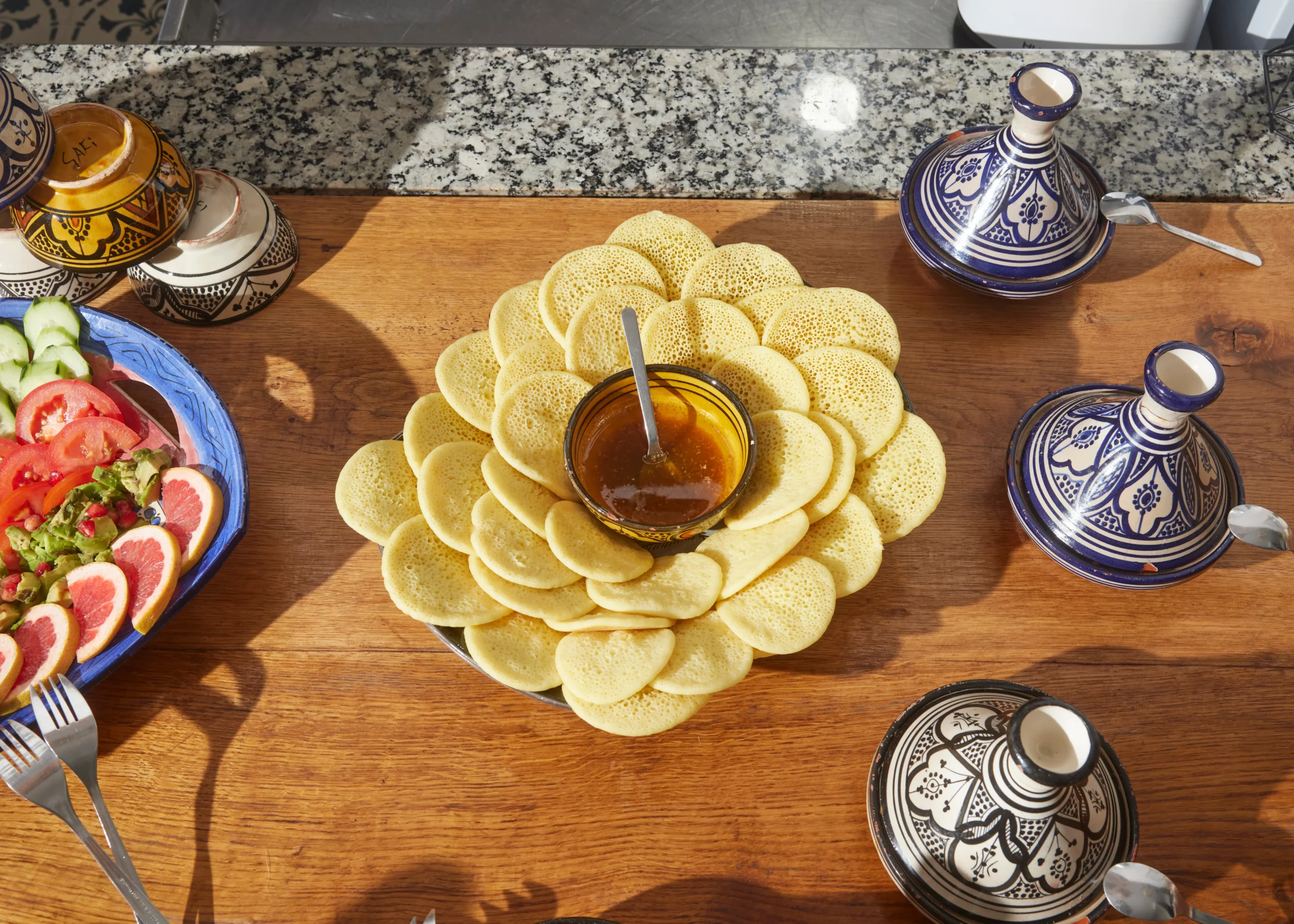 Moroccan food at Blue Mind Tamraght