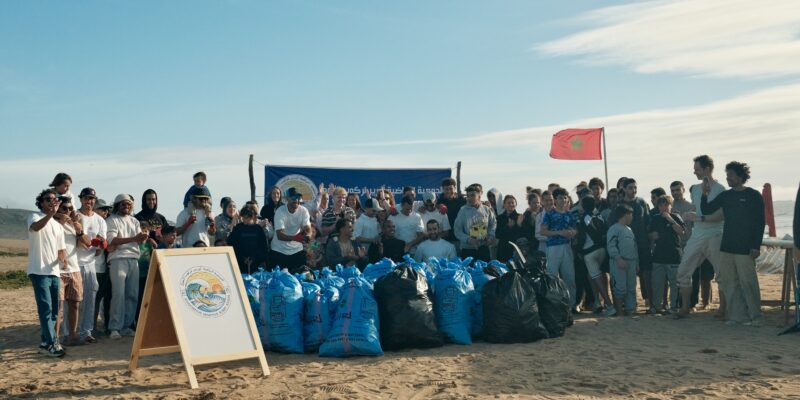 beach clean up aourir morocco