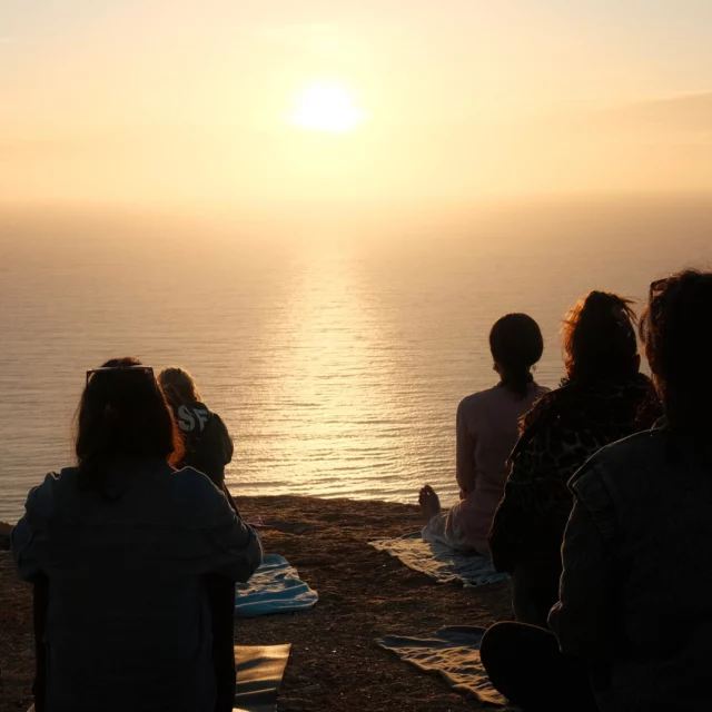 sunset magic - we love taking you to our favorite spots – like this one for our Sunset Yoga Special. Thank you for sharing the magic with us! Join us for a nice summer trip. 
—

#morocco #surfcamp #surfingmorocco #surfersparadise #visitmorocco #surfculture #surfandyogaretreat #moroccoyogaretreat #retreatmorocco #bluemindmorocco #slowtravelmorocco #wellnesstravel #yogaadventure #yoga #surfretreat #yogabythesea #offseasonmagic #mindfultravel 
#bluemindmorocco #summervibes #summertime #travelmorocco #summerspecial